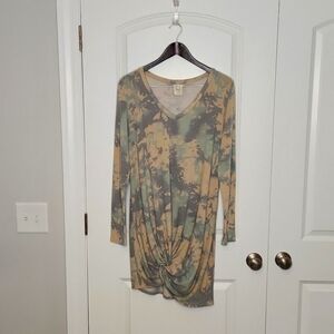Fantastic Fawn Anthropologie Ruched Camo Sweatshirt Dress